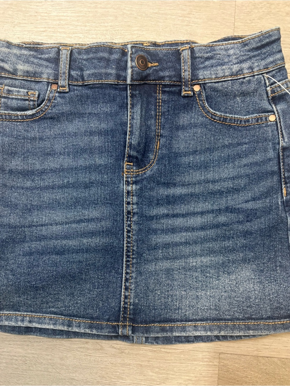 wonder nation Blue Washed Denim Girls' Mini Skirt